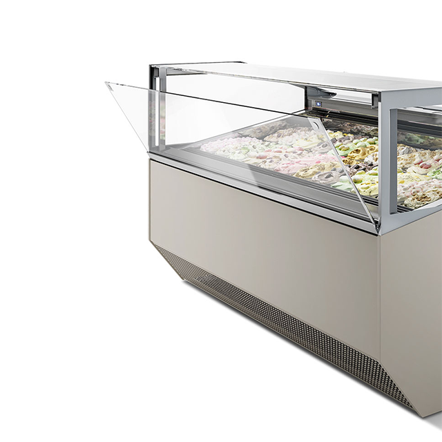 Prosky Gran Case de autos de Defrost Exhibición comercial personalizada de gelato personalizado