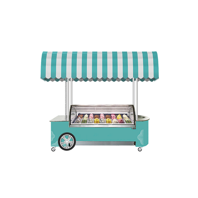 Prosky Mini Mobile Mobile Cart de helado sin deslizamiento con casillero